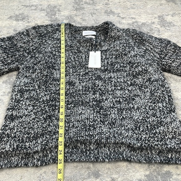 NWT Eleven Six Tess Alpaca Sweater Chunky Knit Salt Pepper Black White Sz M L - Picture 8 of 14